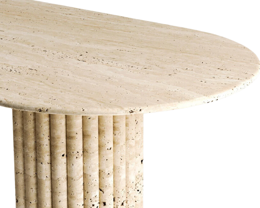 Hera Travertine Table – Hemispherical Base