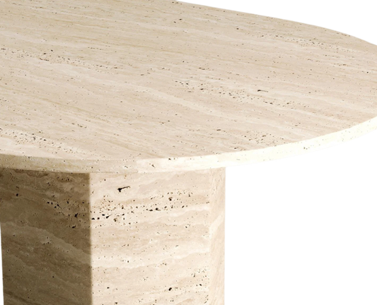 Penta Travertine Table – Pentagonal Base