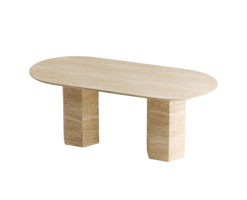 Penta Travertine Table ā Pentagonal Base