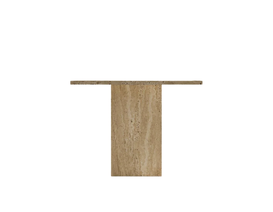 Mira Square Travertine Table – Block Base