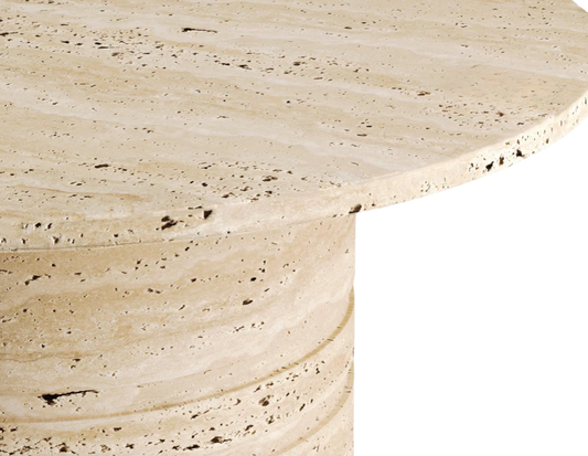 Orba Round Travertine Coffee Table – Classic Cylinder