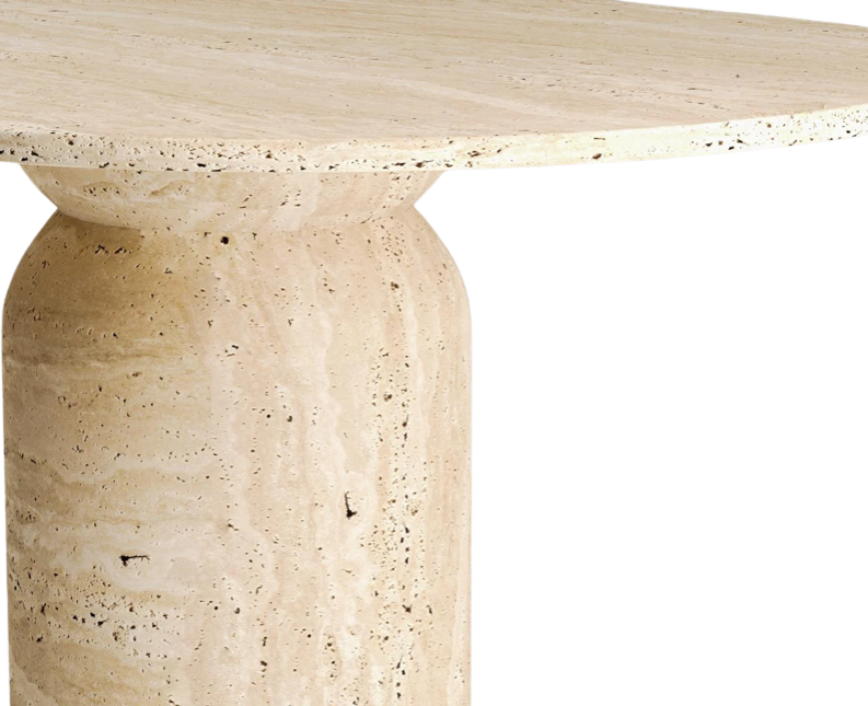 Core Travertine Table ā Pure Cylinder Form