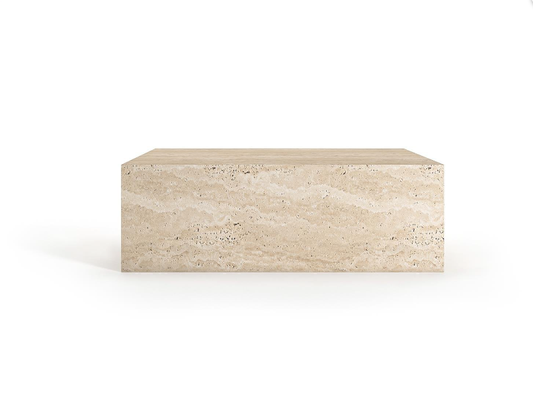 Monade Travertine Coffee Table – Abstract Solid Form