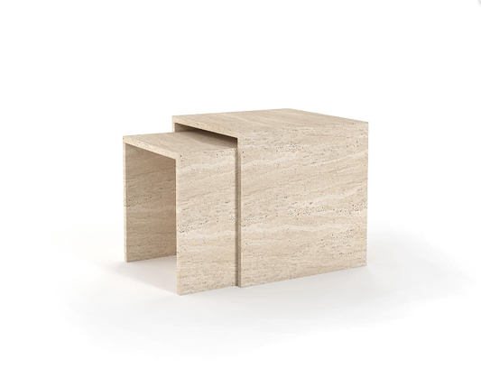 Nest Travertine Side Table – Stacking Design