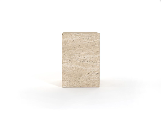 Mono Travertine Side Table – Block Form
