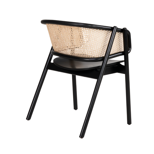 Onyx Black Wooden Dining Chair – Sleek Design