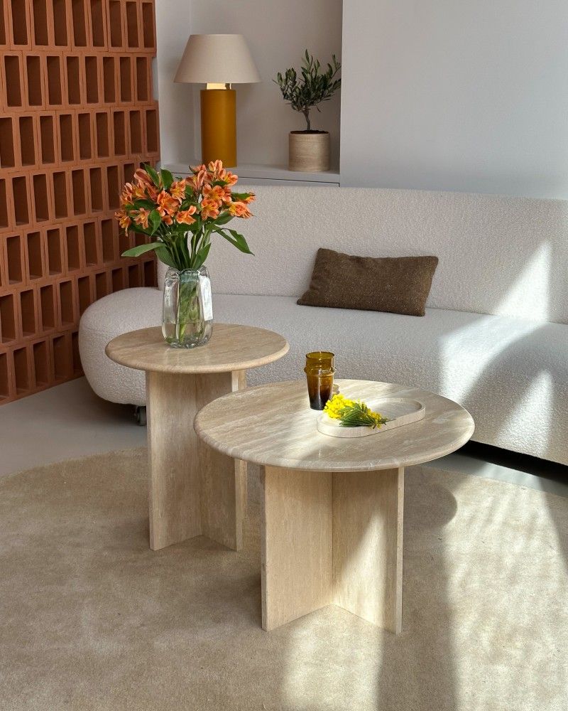Travertine Side Tables