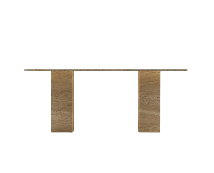 Linea Travertine Table – Monolithic Base