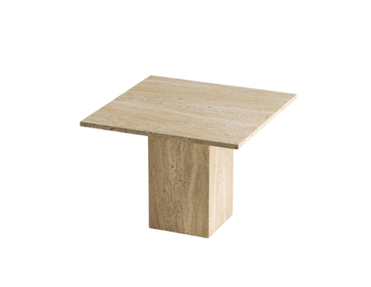 Mira Square Travertine Table – Block Base