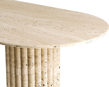 Hera Travertine Table – Hemispherical Base