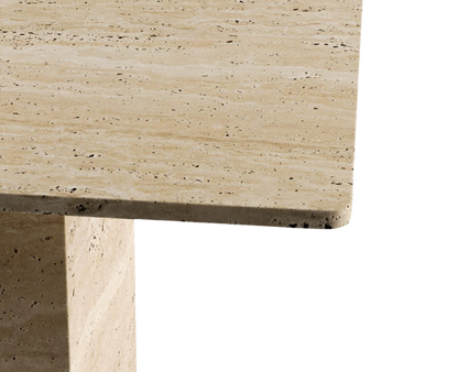 Linea Travertine Table – Monolithic Base