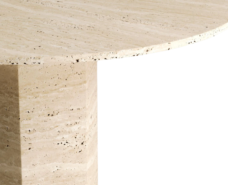 Hexa Round Travertine Table – Hexagonal Base