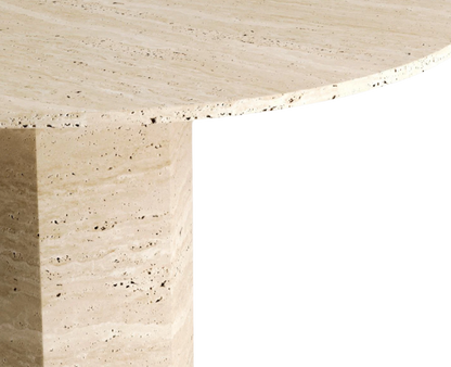 Hexa Round Travertine Table – Hexagonal Base