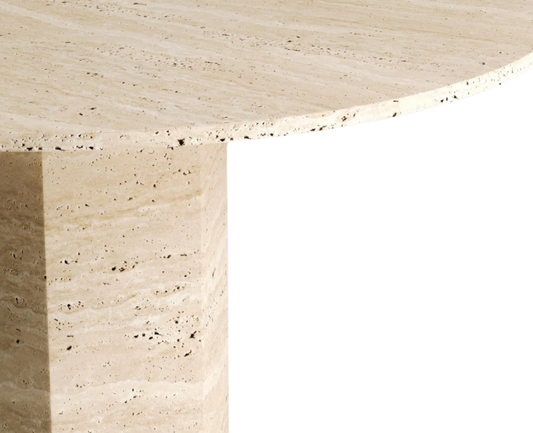 Hexa Round Travertine Table – Hexagonal Base