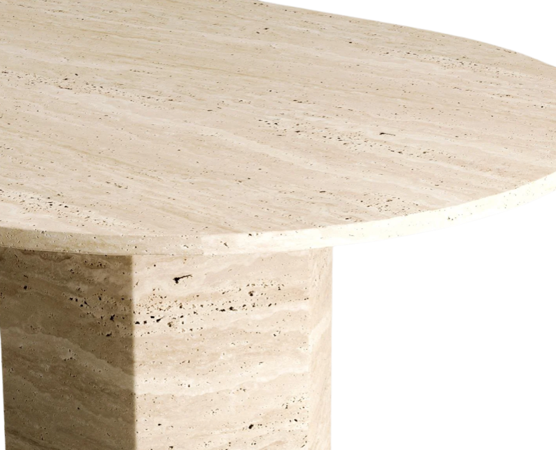 Penta Travertine Table – Pentagonal Base