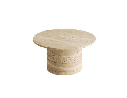 Orba Round Travertine Coffee Table – Classic Cylinder