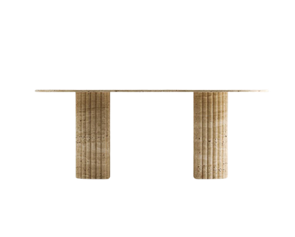Hera Travertine Table – Hemispherical Base