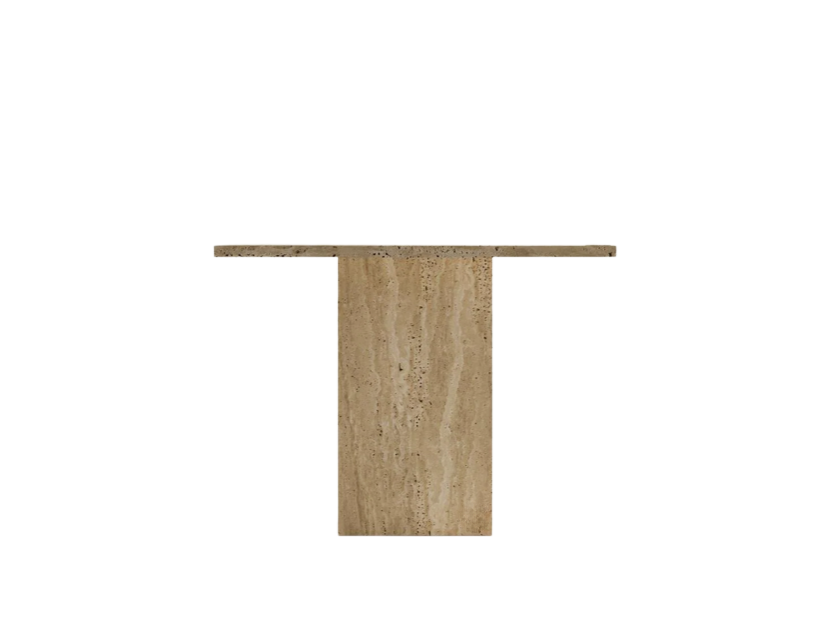 Mira Square Travertine Table – Block Base