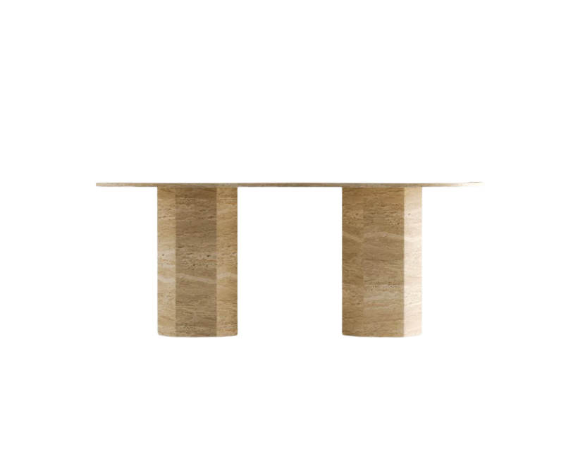 Penta Travertine Table – Pentagonal Base