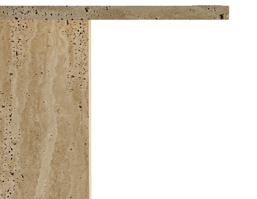 Mira Square Travertine Table – Block Base