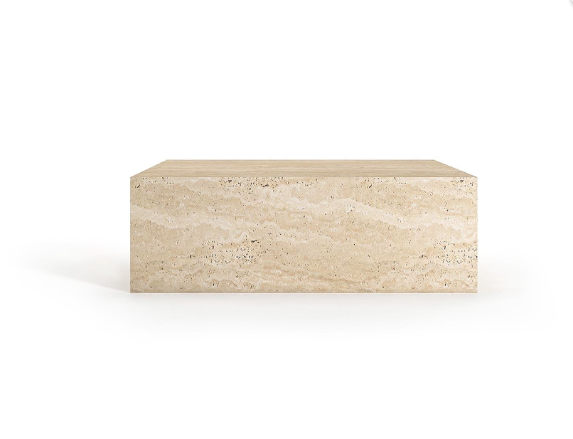 Monade Travertine Coffee Table – Abstract Solid Form