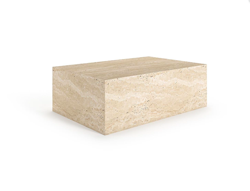 Monade Travertine Coffee Table – Abstract Solid Form