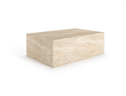 Monade Travertine Coffee Table – Abstract Solid Form