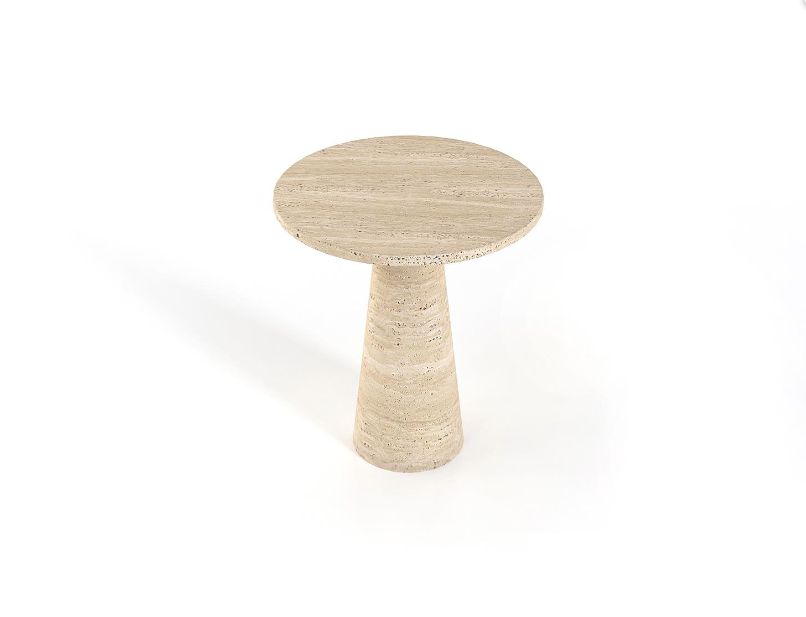 Circa Round Travertine Side Table – Classic Form