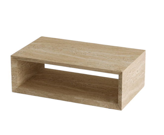 Haloid Travertine Coffee Table – Open Frame Design