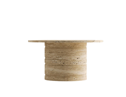 Orba Round Travertine Coffee Table – Classic Cylinder