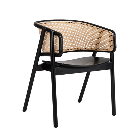 Onyx Black Wooden Dining Chair – Sleek Design